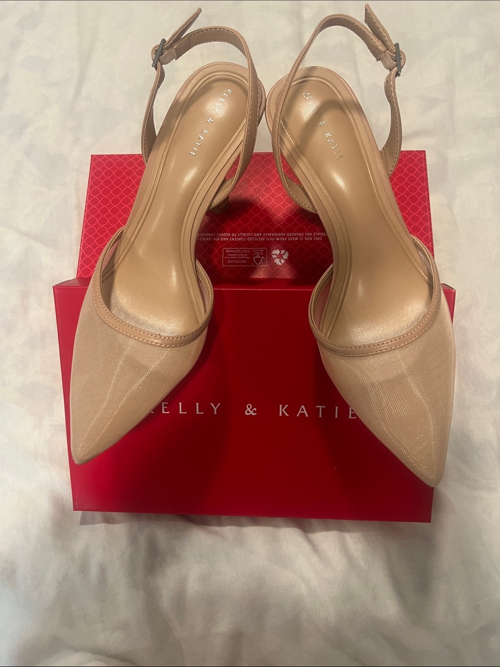 Kelly & Katie Fawn colored Pointed Slingback Heels